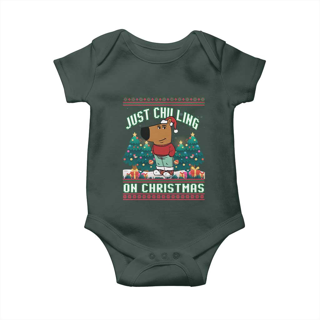 Funny Chillin Guy Just Chilling On Christmas Viral Meme Baby Onesie TS09 Print Your Wear