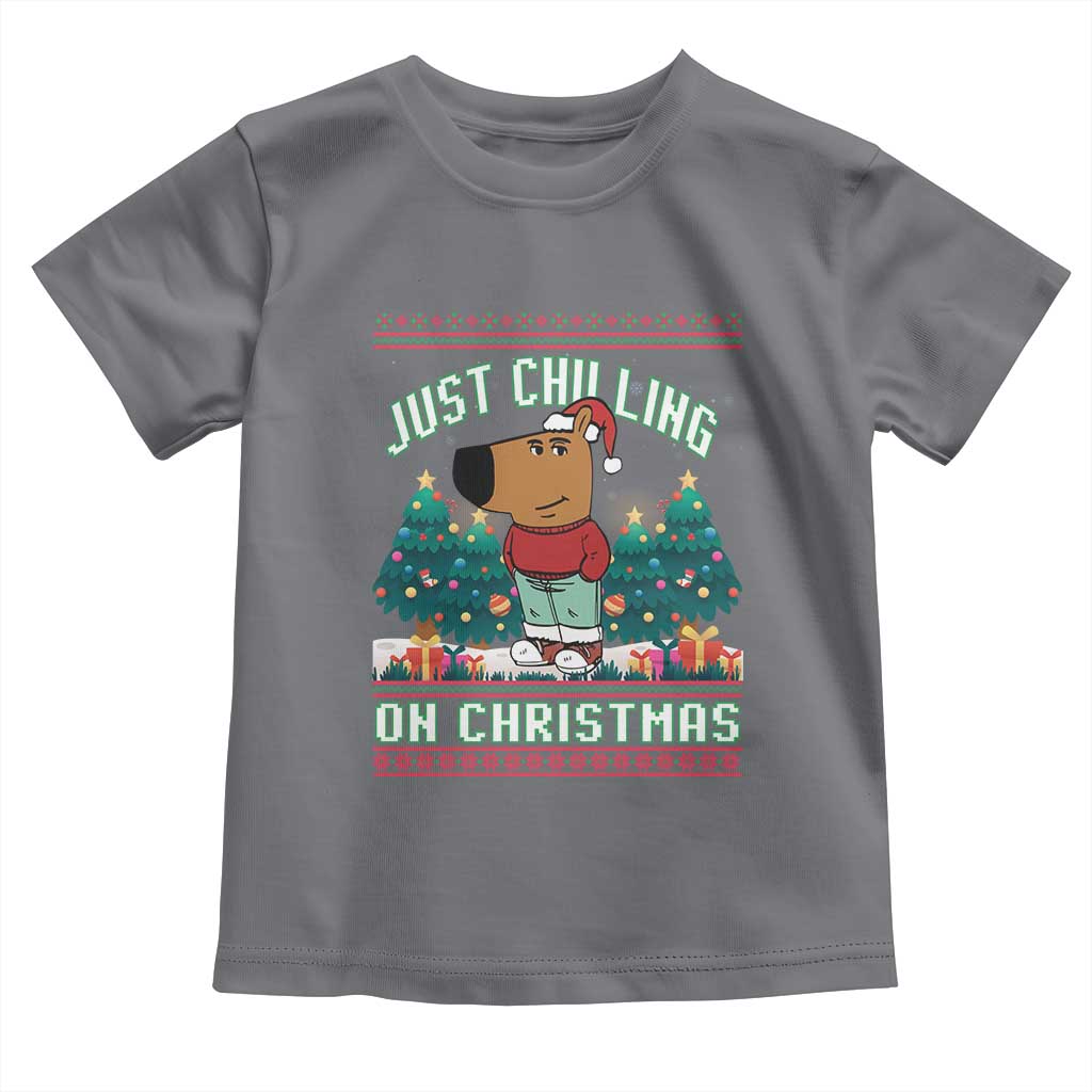 Funny Chillin Guy Just Chilling On Christmas Viral Meme Toddler T Shirt TS09 Charcoal Print Your Wear