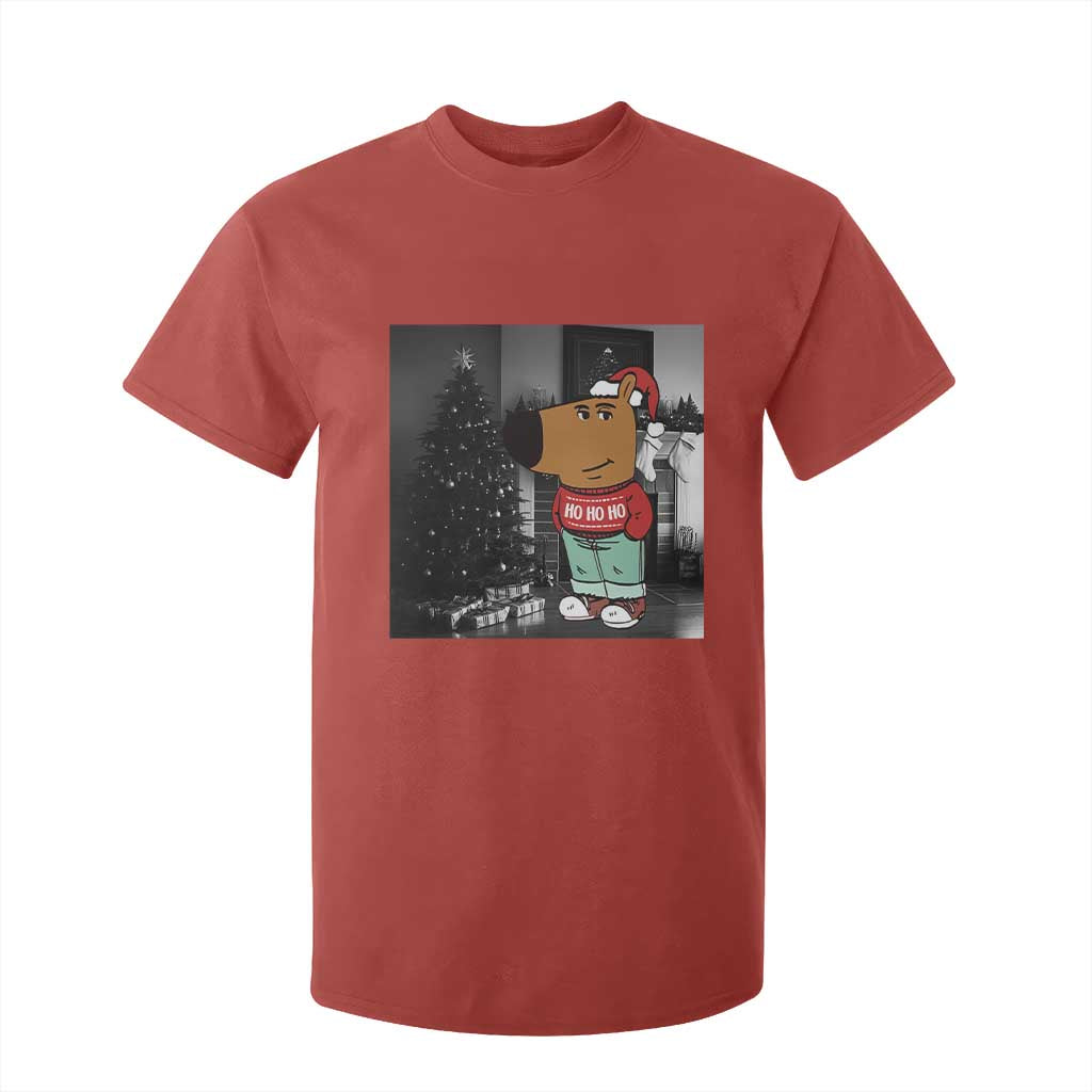 Funny Xmas Meme Chilling Guy Santa T Shirt For Kid TS09 Red Print Your Wear