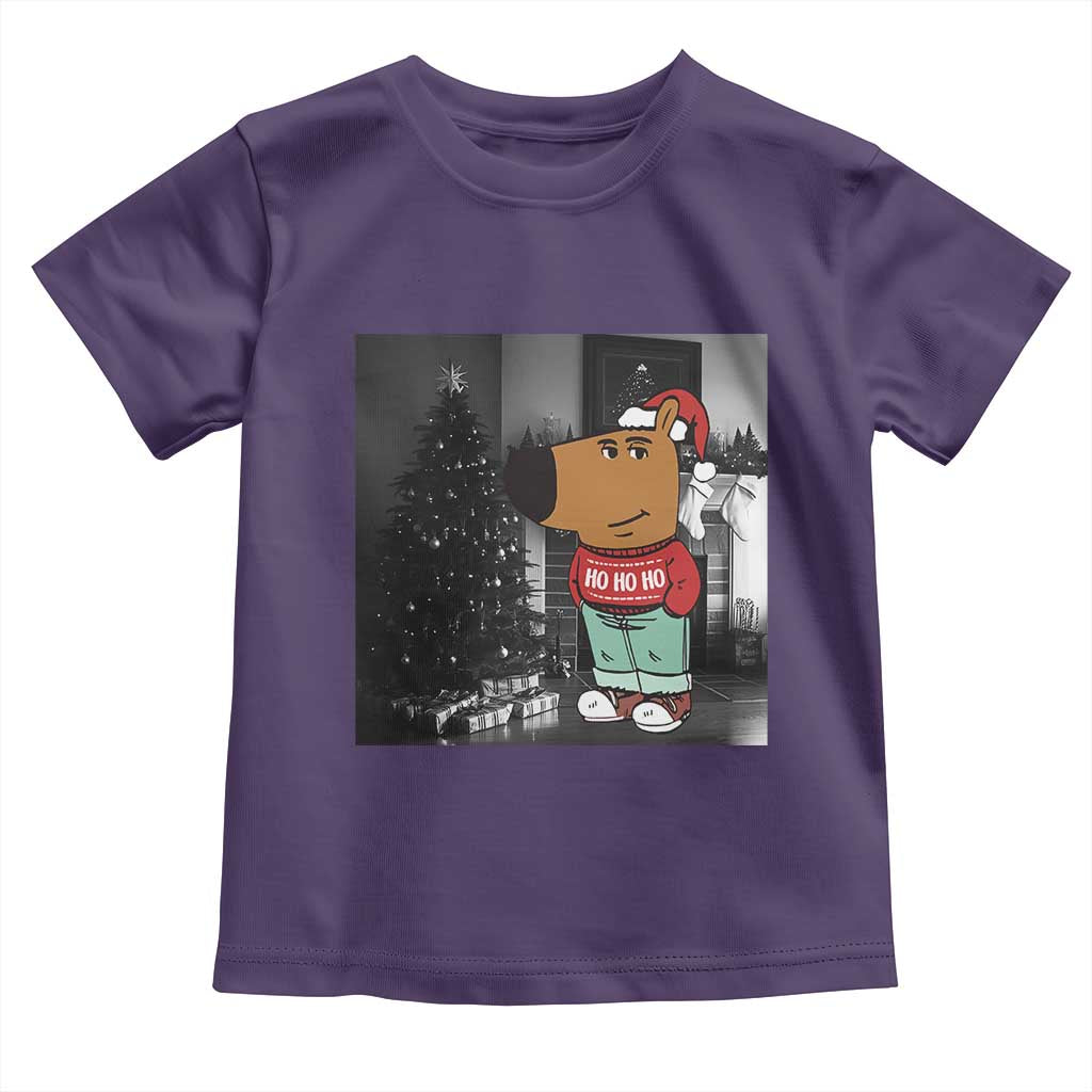 Funny Xmas Meme Chilling Guy Santa Toddler T Shirt TS09 Purple Print Your Wear