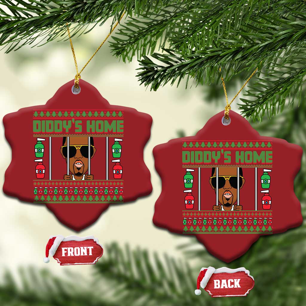 Funny Dirty Christmas Diddy's Home Diddy Party Christmas Ornament TS09 Snow Flake Red Print Your Wear