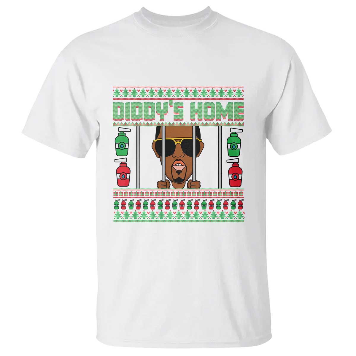 Funny Dirty Christmas Diddy's Home Diddy Party T Shirt TS09 White Print Your Wear