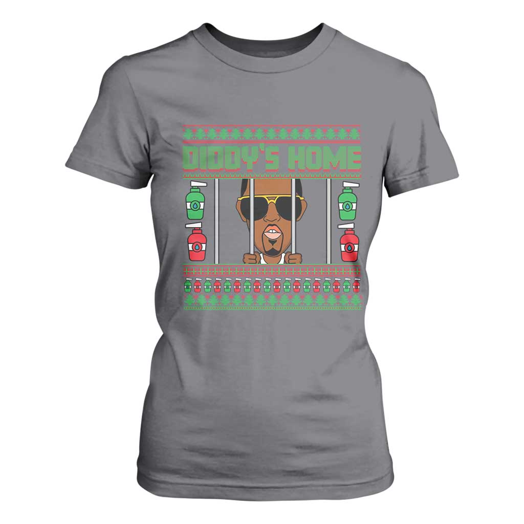 Funny Dirty Christmas Diddy's Home Diddy Party T Shirt For Women TS09 Charcoal Print Your Wear