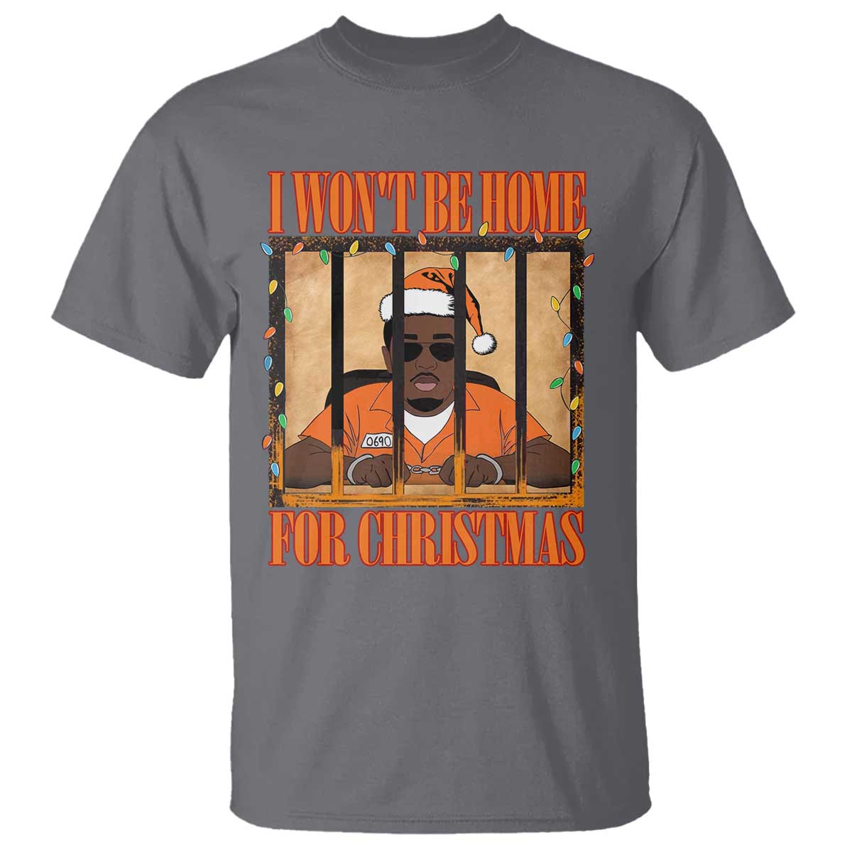Funny Xmas Diddy Party T Shirt I Won't Be Home For Christmas TS09 Charcoal Print Your Wear