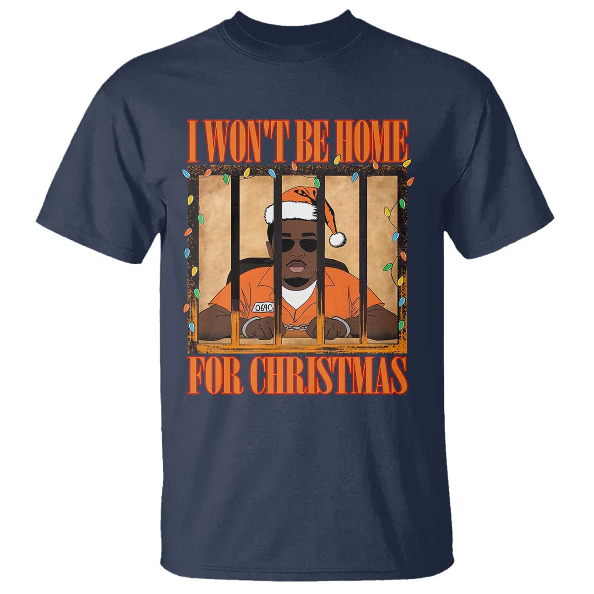 Funny Xmas Diddy Party T Shirt I Won't Be Home For Christmas TS09 Navy Print Your Wear