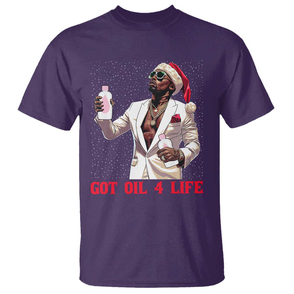 Funny Dirty Hiphop Xmas T Shirt Got Oil 4 Life Diddy Party TS09 Purple Print Your Wear