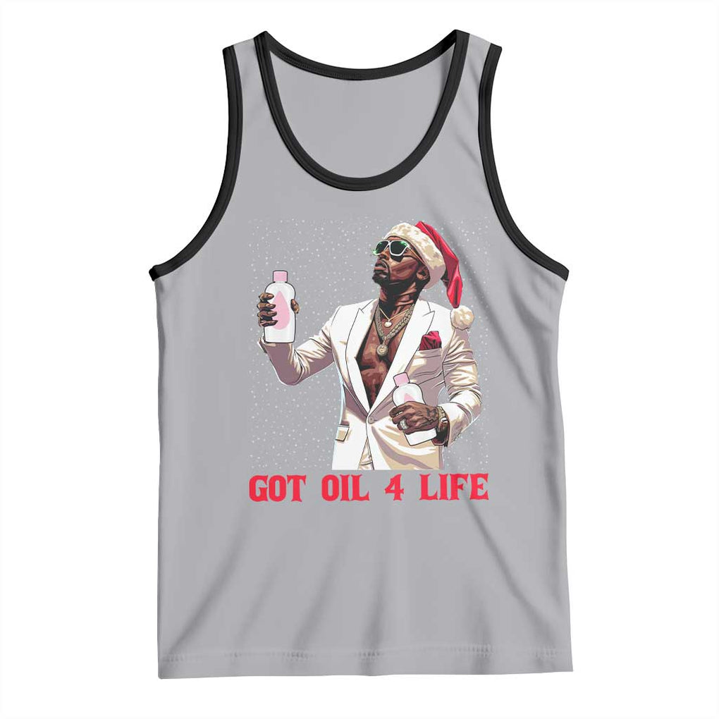 Funny Dirty Hiphop Xmas Tank Top Got Oil 4 Life Diddy Party TS09 Athletic Heather Black Print Your Wear