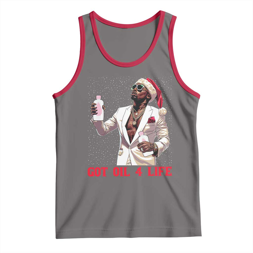 Funny Dirty Hiphop Xmas Tank Top Got Oil 4 Life Diddy Party TS09 Deep Heather Red Print Your Wear