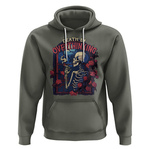 Death By Overthinking Skeleton Smoking Hoodie TS09 Military Green Printyourwear