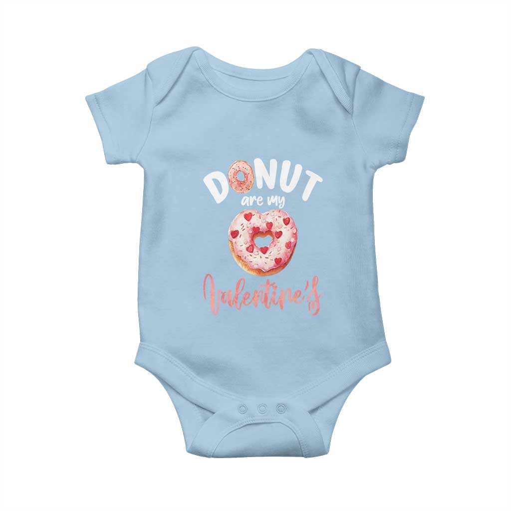 Valentine's Day Baby Onesie Donuts Are My Valentine Food Joke TS09 Light Blue Print Your Wear