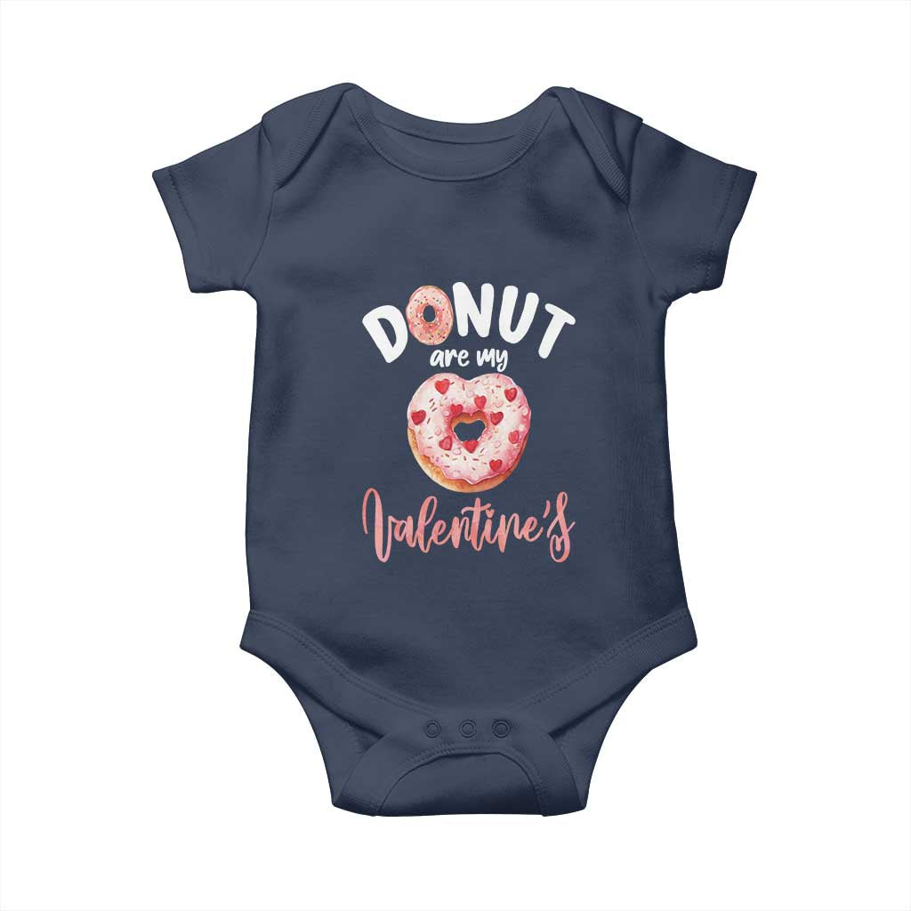 Valentine's Day Baby Onesie Donuts Are My Valentine Food Joke TS09 Navy Print Your Wear