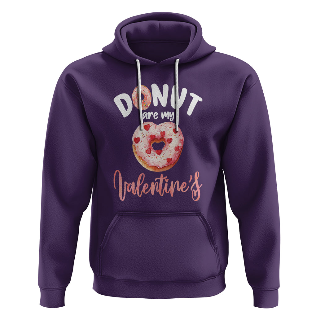 Valentine's Day Hoodie Donuts Are My Valentine Food Joke TS09 Purple Printyourwear