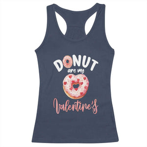 Valentine's Day Racerback Tank Top Donuts Are My Valentine Food Joke TS09 Navy Print Your Wear