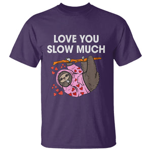 Valentine's Day T Shirt Love You Slow Much Funny Sloth Hearts Cute Lazy TS09 Purple Printyourwear