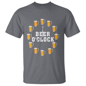 Funny Drinking T Shirt Beer O'Clock Time For Drinker TS09 Charcoal Printyourwear