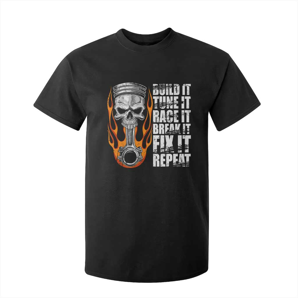 Racing Car T Shirt For Kid Build It Tune It Race It Break It TS09 Black Print Your Wear