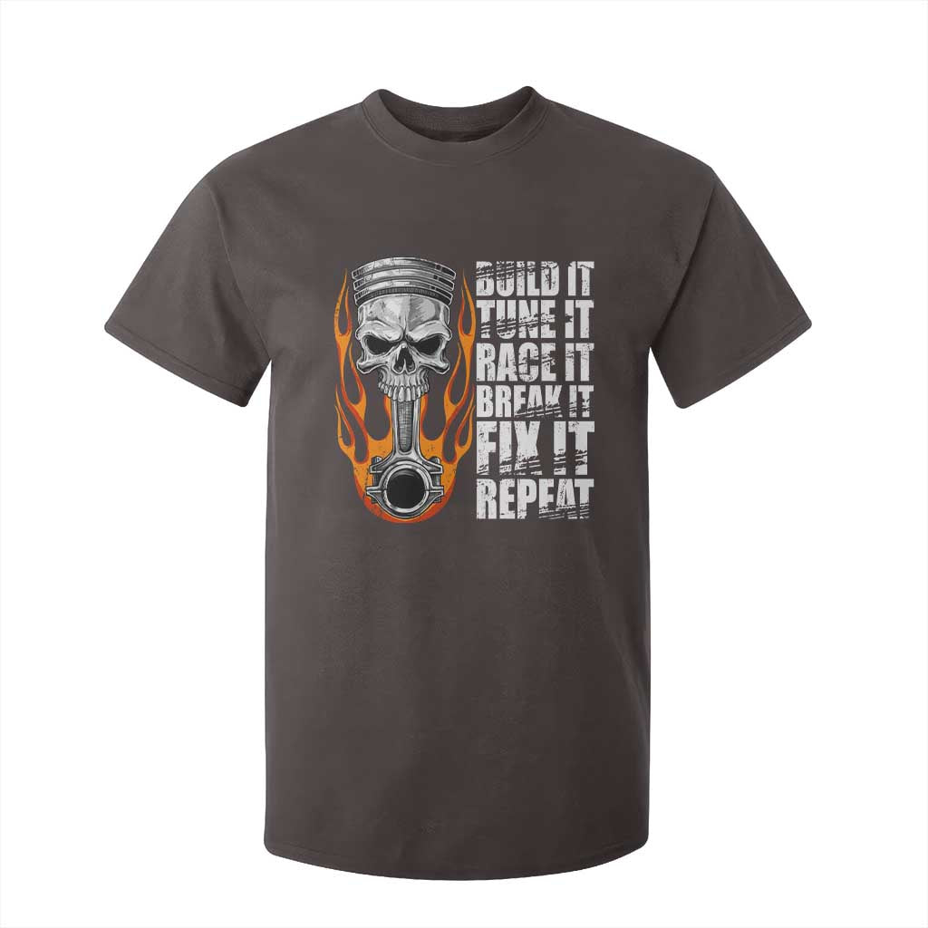 Racing Car T Shirt For Kid Build It Tune It Race It Break It TS09 Dark Chocolate Print Your Wear