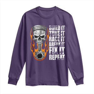 Racing Car Long Sleeve Shirt Build It Tune It Race It Break It TS09 Purple Print Your Wear