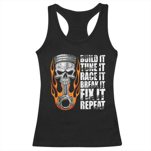 Racing Car Racerback Tank Top Build It Tune It Race It Break It TS09 Black Print Your Wear