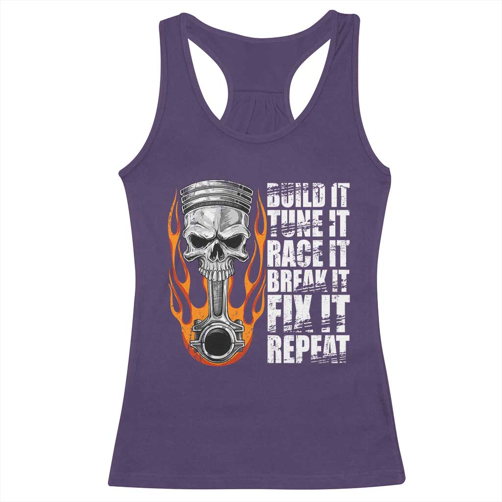 Racing Car Racerback Tank Top Build It Tune It Race It Break It TS09 Purple Print Your Wear