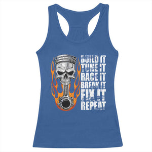 Racing Car Racerback Tank Top Build It Tune It Race It Break It TS09 Royal Blue Print Your Wear