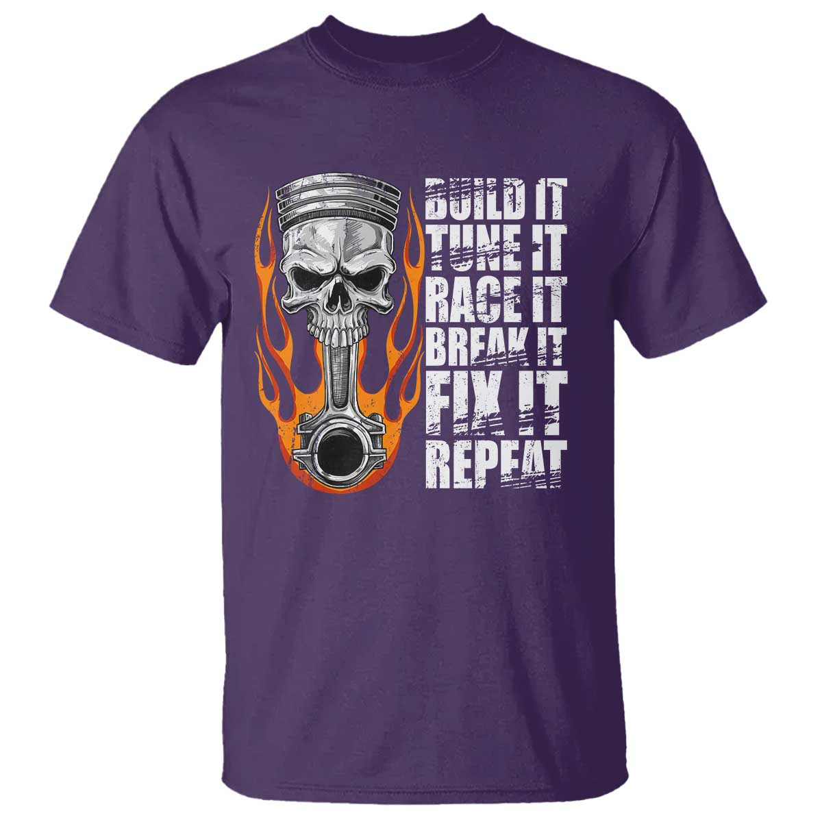 Racing Car T Shirt Build It Tune It Race It Break It TS09 Purple Print Your Wear