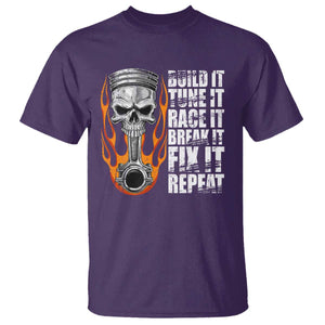 Racing Car T Shirt Build It Tune It Race It Break It TS09 Purple Print Your Wear
