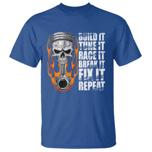 Racing Car T Shirt Build It Tune It Race It Break It TS09 Royal Blue Print Your Wear