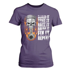Racing Car T Shirt For Women Build It Tune It Race It Break It TS09 Purple Print Your Wear