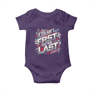 Racing Car Baby Onesie If You Ain't First You're Last TS09 Purple Print Your Wear