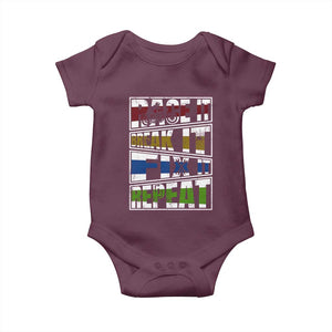 Racing Baby Onesie Race It Break It Fix It Repeat Racer TS09 Maroon Print Your Wear