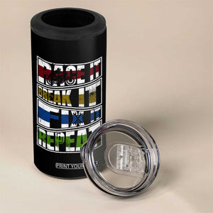 Racing 4 in 1 Can Cooler Tumbler Race It Break It Fix It Repeat Racer TS09 Print Your Wear