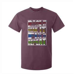 Racing T Shirt For Kid Race It Break It Fix It Repeat Racer TS09 Maroon Print Your Wear