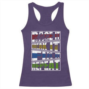 Racing Racerback Tank Top Race It Break It Fix It Repeat Racer TS09 Purple Print Your Wear