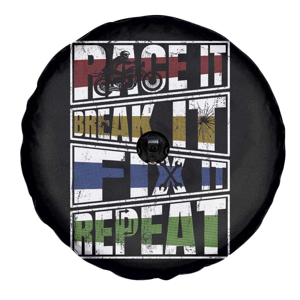 Racing Spare Tire Cover Race It Break It Fix It Repeat Racer TS09 Print Your Wear