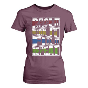 Racing T Shirt For Women Race It Break It Fix It Repeat Racer TS09 Maroon Print Your Wear