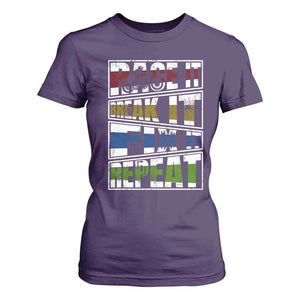 Racing T Shirt For Women Race It Break It Fix It Repeat Racer TS09 Purple Print Your Wear