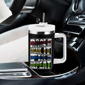 Racing Tumbler With Handle Race It Break It Fix It Repeat Racer TS09 Print Your Wear
