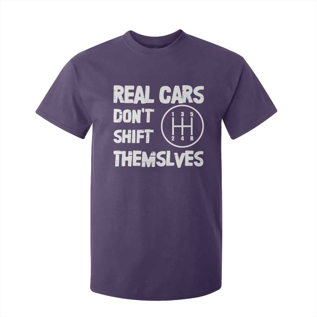 Racing Car T Shirt For Kid Real Cars Don't Shift Themselves TS09 Purple Print Your Wear