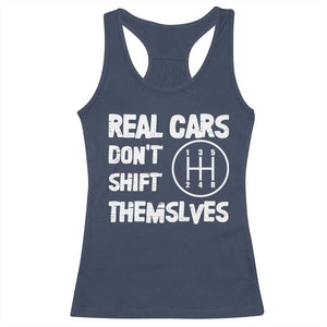 Racing Car Racerback Tank Top Real Cars Don't Shift Themselves TS09 Navy Print Your Wear