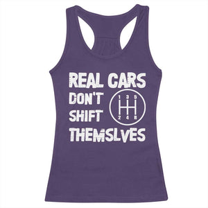 Racing Car Racerback Tank Top Real Cars Don't Shift Themselves TS09 Purple Print Your Wear