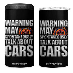 Car Lover 4 in 1 Can Cooler Tumbler Warning May Spontaneously Talk About Cars TS09 One Size: 16 oz Black Print Your Wear
