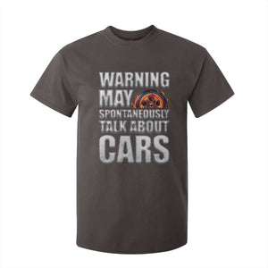 Car Lover T Shirt For Kid Warning May Spontaneously Talk About Cars TS09 Dark Chocolate Print Your Wear