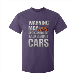 Car Lover T Shirt For Kid Warning May Spontaneously Talk About Cars TS09 Purple Print Your Wear