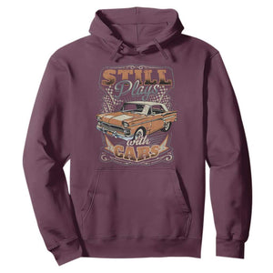 Funny Car Lover Hoodie Still Plays With Cars TS09 Maroon Print Your Wear