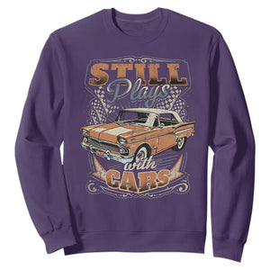 Funny Car Lover Sweatshirt Still Plays With Cars TS09 Purple Print Your Wear