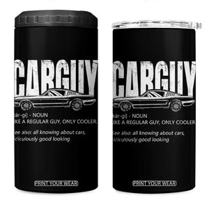 Car Lover 4 in 1 Can Cooler Tumbler Car Guy Like A Regular Guy, Only Cooler TS09 One Size: 16 oz Black Print Your Wear