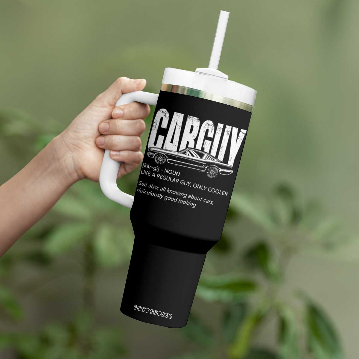 Car Lover Tumbler With Handle Car Guy Like A Regular Guy, Only Cooler TS09 Print Your Wear