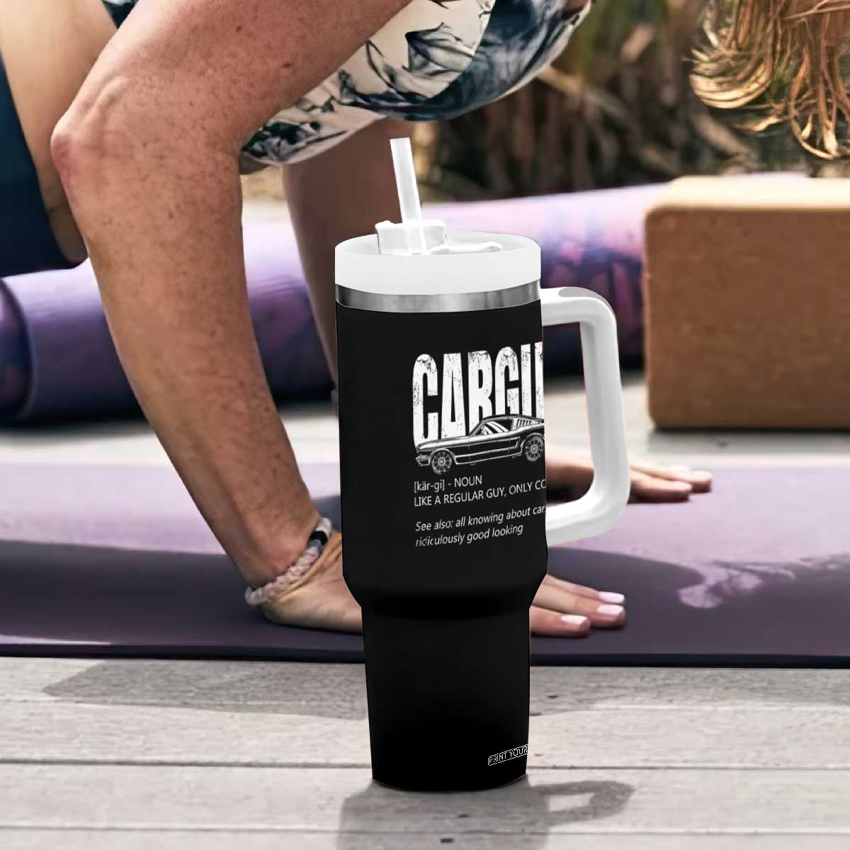 Car Lover Tumbler With Handle Car Guy Like A Regular Guy, Only Cooler TS09 Print Your Wear