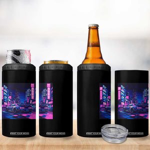 Tokyo Night Drive 4 in 1 Can Cooler Tumbler Retro Futuristic JDM Street Racing Aesthetic TS09 Print Your Wear